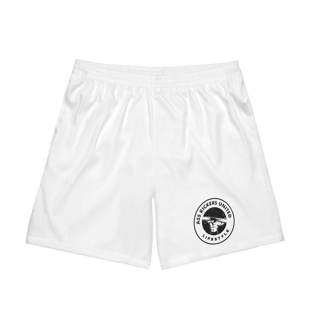 Beach Shorts — 'Ass Kickers United' Logo Athletic Swim Trunks